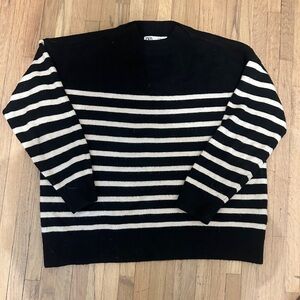 Black and White Striped Sweater